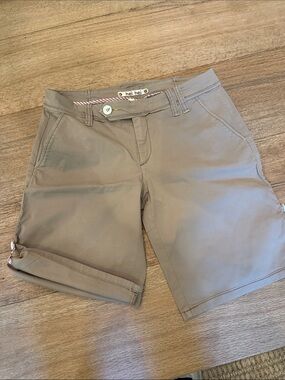 Hei Hei Women's Taupe Bermuda Shorts with Roll-Cuff